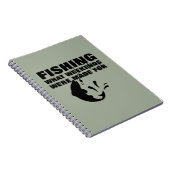 アングラーズ魚釣りテーマおもしろいスローガン ノートブック (右側)