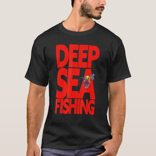 アングラーフィッシュ深海釣り Tシャツ (正面)