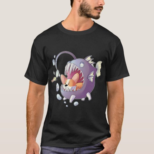 アングラーフィッシュ コーギー Tシャツ (正面)