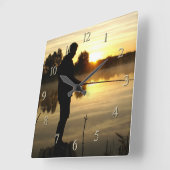 アングラー朝のアクリルの壁掛け時計 スクエア壁時計 (傾斜)