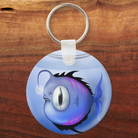 アングラー魚の水族館の魚のボウルかわいい キーホルダー (正面)