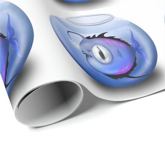 アングラー魚の水族館の魚のボウルかわいい ラッピングペーパー (ロールコーナー)