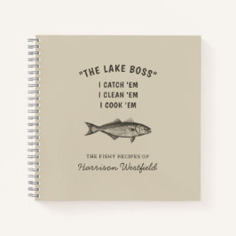 アングラー魚釣りユーモパーソナライズされたアフィッシュレシピ ノートブック