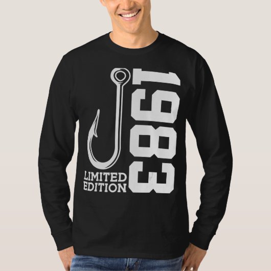 アングラー42nd誕生日魚釣り限定版1983 tシャツ (正面)