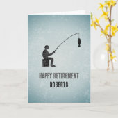 アングラー&フィッシュテーマ男性誕生日またはお祝い カード (黄色い花)