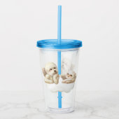 アングリードッグ&キャットオンクラウド アクリルタンブラー (正面)