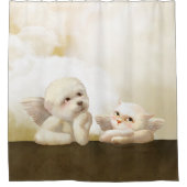 アングリードッグ&キャットオンクラウド シャワーカーテン (正面)