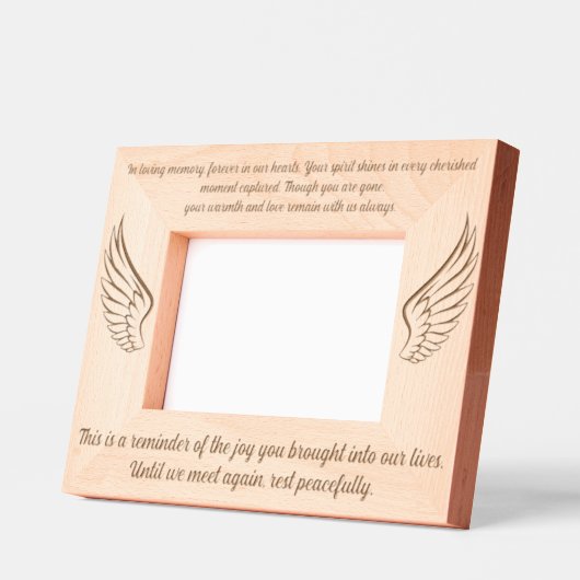 アングルウィングス葬儀カスタムメッセージ記念写真 レーザー彫刻フレーム (左)