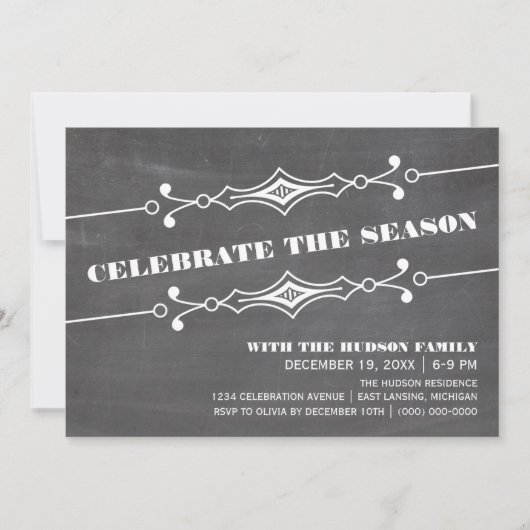 アングルシャルボードホリデーパーティー招待状 招待状 (正面)