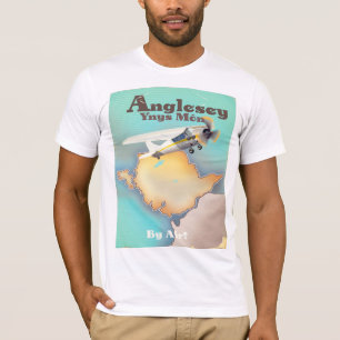 アングルシー ビンテージ スタイル トラベル ポスター Tシャツ