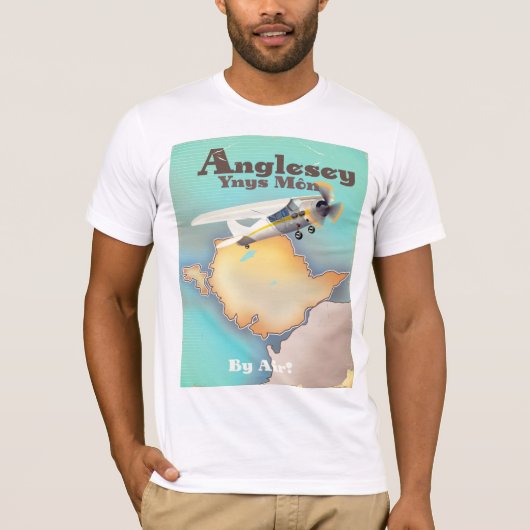 アングルシー ビンテージ スタイル トラベル ポスター Tシャツ (正面)