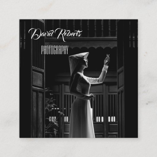 アングルモダン率直な写真。 スクエア名刺 (正面)