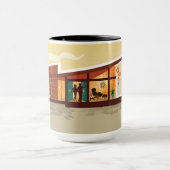 アングルルーフミッドセンチュリーモダンハウス – SET マグカップ (中央)