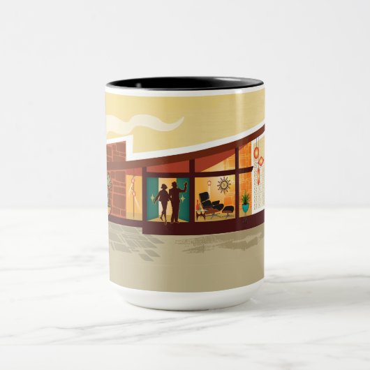 アングルルーフミッドセンチュリーモダンハウス – SET マグカップ (中央)