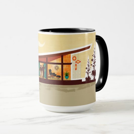 アングルルーフミッドセンチュリーモダンハウス – SET マグカップ (正面右)