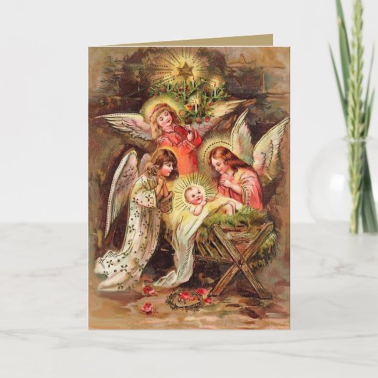 アングル付きクリスマスカードベビーイエス シーズンカード (正面)