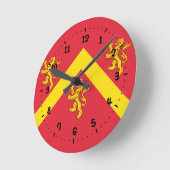 アングレシー州城壁時計国旗 ラウンド壁時計 (傾斜)