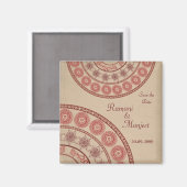 アングロインディアン日付の結婚磁石を保存 マグネット (正面/裏面)