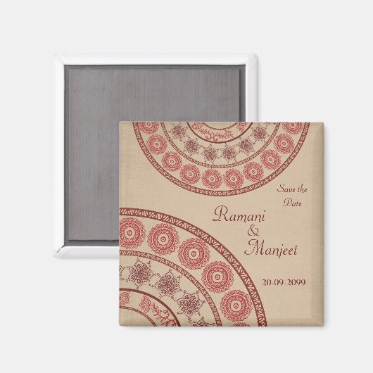 アングロインディアン日付の結婚磁石を保存 マグネット (正面/裏面)