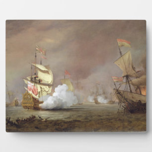 アングロオランダ戦争の海戦c.1700 (油 フォトプラーク
