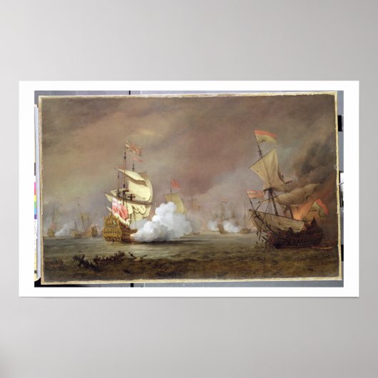アングロオランダ戦争の海戦c.1700 (油 ポスター (正面)