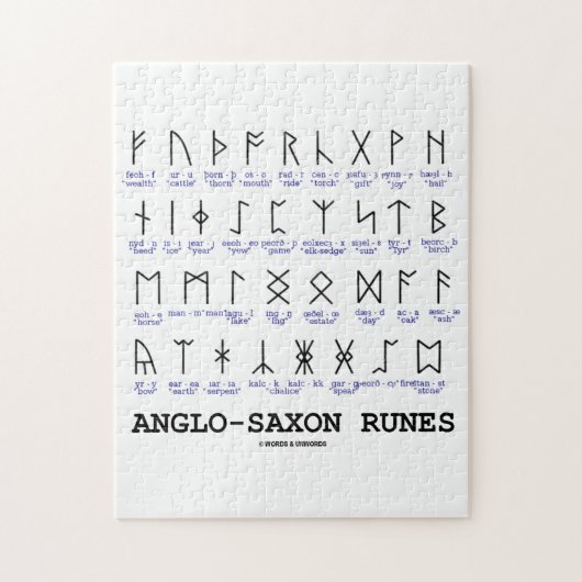 アングロサクソンのRunes (言語学の暗号解読法) ジグソーパズル (縦)