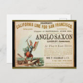 アングロサクソン船の帆走 ポストカード (正面/裏面)