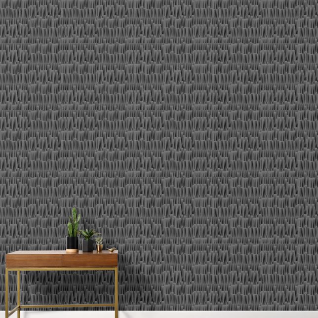 アンゲステルレトロブラック&ホワイトテキスタイル 壁紙 (廊下)