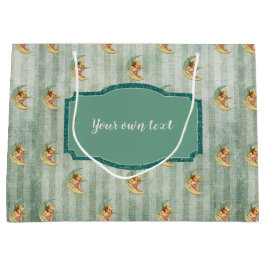 アンゲリックヴィンテージセージグリーンストライプズ ラージペーパーバッグ