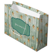 アンゲリックヴィンテージセージグリーンストライプズ ラージペーパーバッグ (正面アングル)