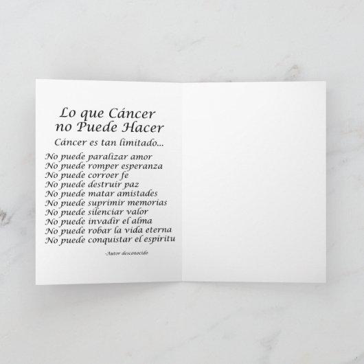 アンゲルカンサーNo Puede Hackerノートまたはグリーティングカード カード (内部)