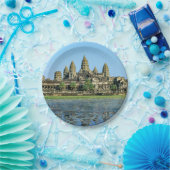 アンコールワットと湖の反射 – カンボジア ペーパープレート (パーティー)