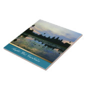 アンコールワットのシルエットカラー、カンボジアセラミックT タイル (側面)