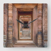 アンコールワットエントリーウェイ（カンボジア） スクエア壁時計 (正面)