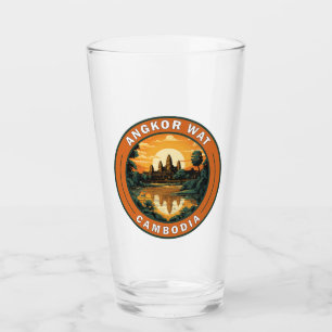 アンコールワットカンボジアトラベルアートバッジ タンブラーグラス