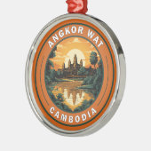 アンコールワットカンボジアトラベルアートバッジ メタルオーナメント (左)