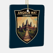 アンコールワットカンボジアトラベルアートヴィンテージ セラミックオーナメント (右)