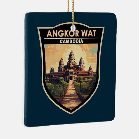 アンコールワットカンボジアトラベルアートヴィンテージ セラミックオーナメント (右)