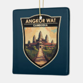 アンコールワットカンボジアトラベルアートヴィンテージ セラミックオーナメント (左)