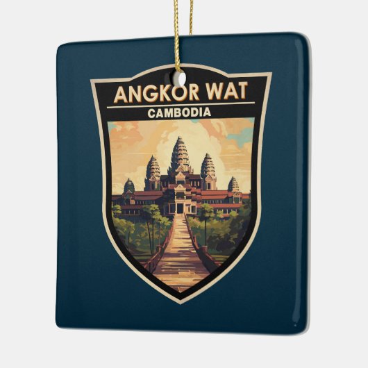 アンコールワットカンボジアトラベルアートヴィンテージ セラミックオーナメント (左)