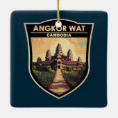 アンコールワットカンボジアトラベルアートヴィンテージ セラミックオーナメント (裏面)