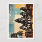 アンコールワットカンボジアポップ・アートのアートトラベルイラストレーション ポストカード (正面)