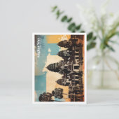 アンコールワットカンボジアポップ・アートのアートトラベルイラストレーション ポストカード (スタンド正面)