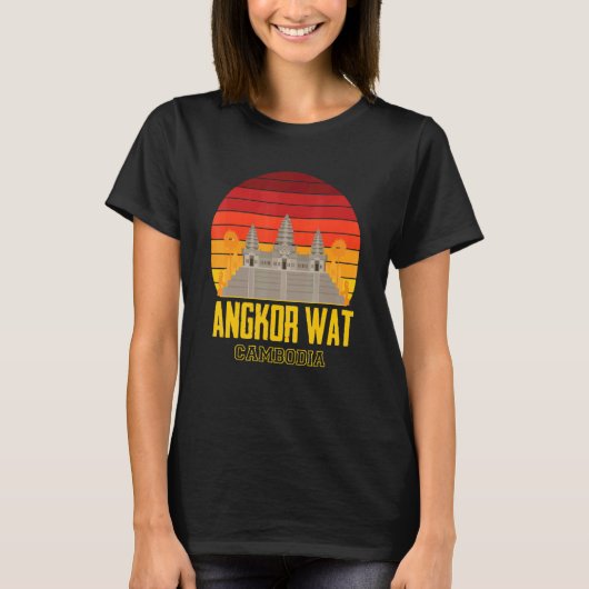 アンコールワットカンボジアレトロヴィンテージアジアツアー Tシャツ (正面)