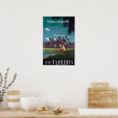 アンコールワットカンボジアヴィンテージ旅行ポスター ポスター (キッチン)