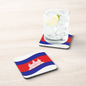 アンコールワットカンボジア国旗の波 コースター (右側)