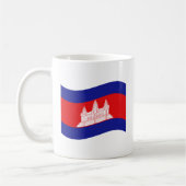アンコールワットカンボジア国旗の波 コーヒーマグカップ (左)