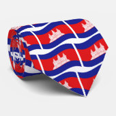 アンコールワットカンボジア国旗の波 ネクタイ (ロール)