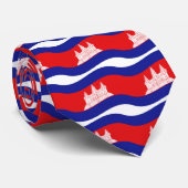 アンコールワットカンボジア国旗の波 ネクタイ (ロール)