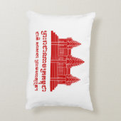 アンコールワットカンボジア/クメール国旗とモットー アクセントクッション (裏面(縦))